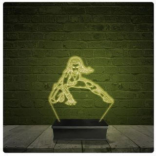 Led Luminária Acrílico Abajur Viúva Negra Marvel Vingadores