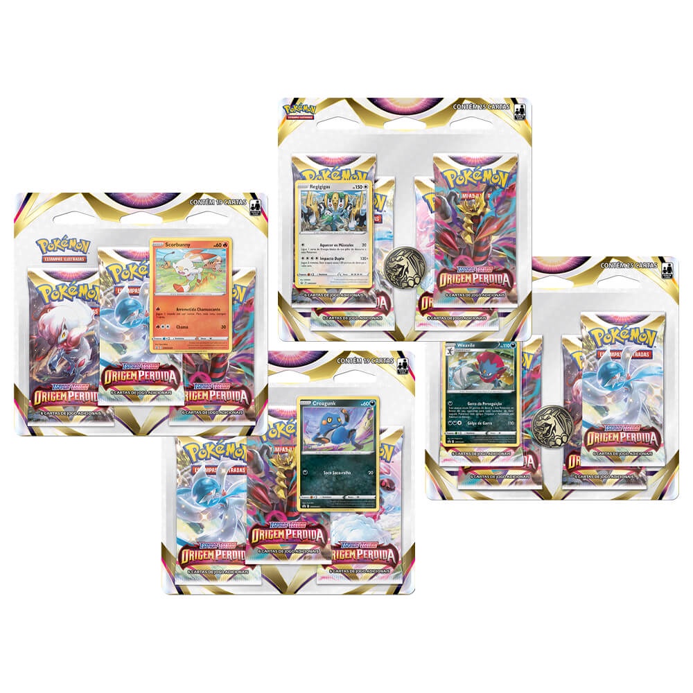 Pokémon TCG: Triple Pack SWSH11 Origem Perdida - Croagunk - Bazaar Geek