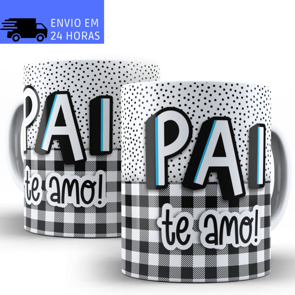 Caneca Dia dos Pais Personalizada de Porcelana para Presente Xícara Feliz