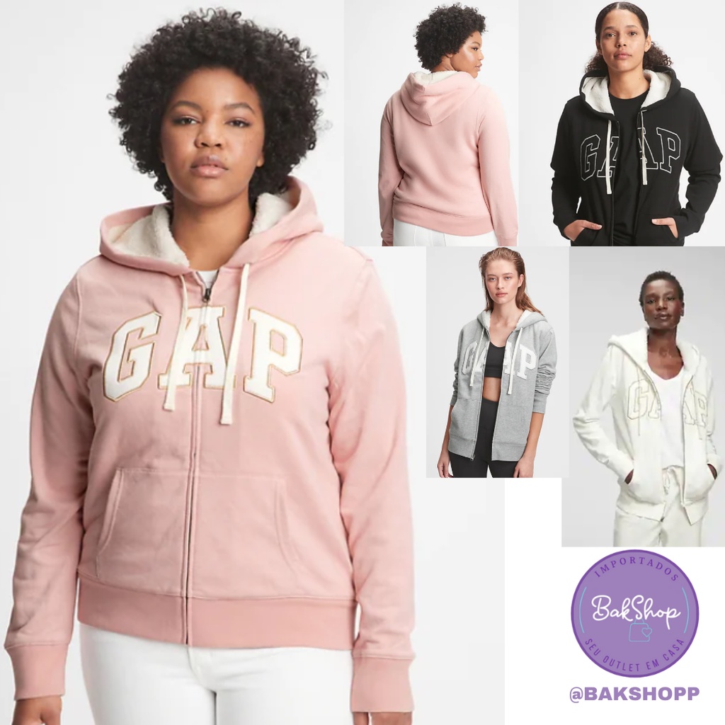 Moletom Capuz Blusa Moletom Gap Feminina Blusa Moletom Flanelada Preta  Unissex Com Capuz E Bolso Canguru