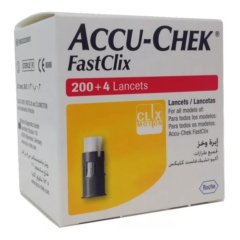 Accu-chek Fastclix 204 Lancetas ( serve no aparelho accu check Guide Antigo )