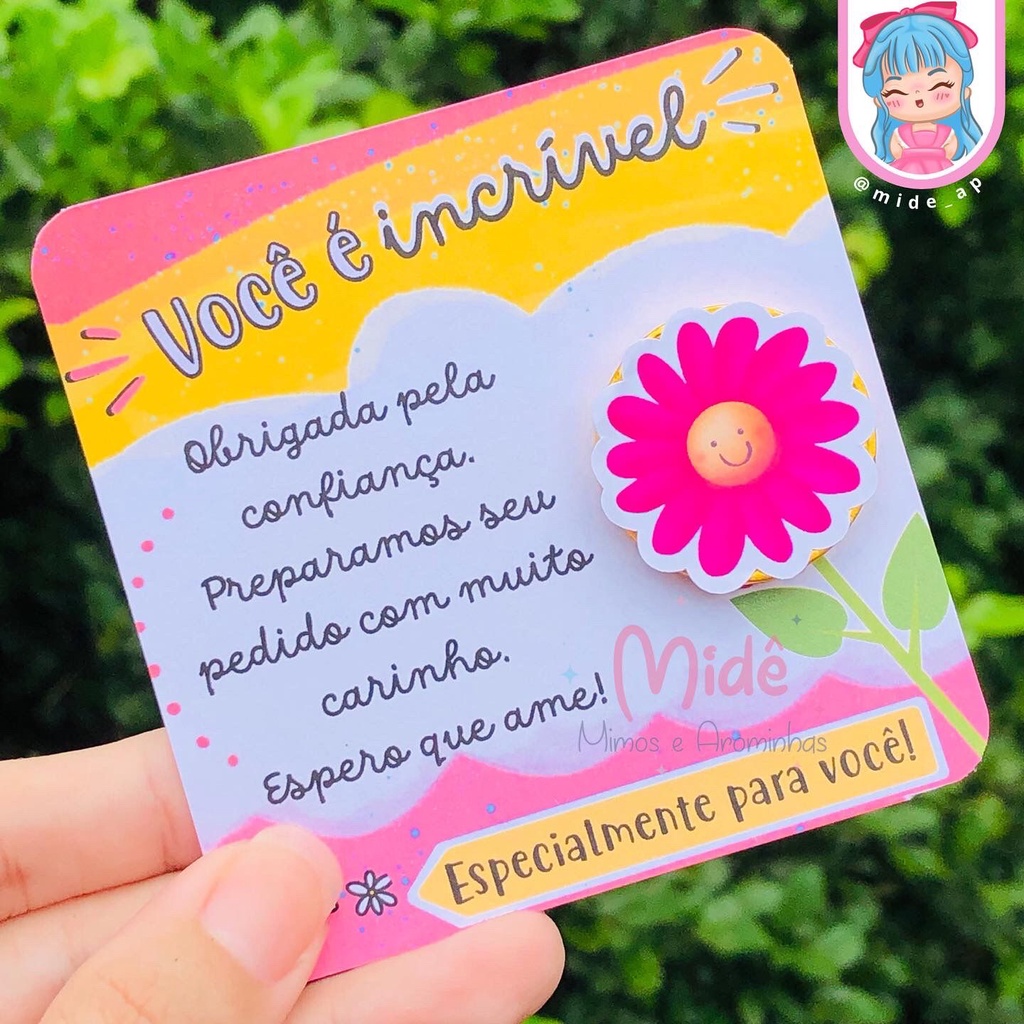 10und. Cartão Agradecimento + Chocolate /Mimos/Brindes/Lembranças para ...