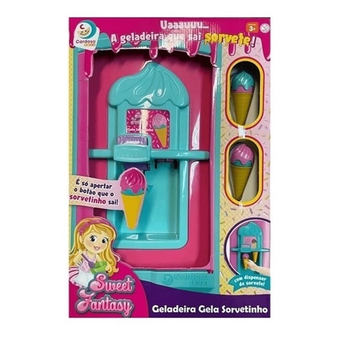 Brinquedo Infantil Geladeira Divertida Gela Sorvetinho Menina Sweet Fantasy  Faz Sorvete de Verdade +3 anos Cardoso Toys - Baby&Kids