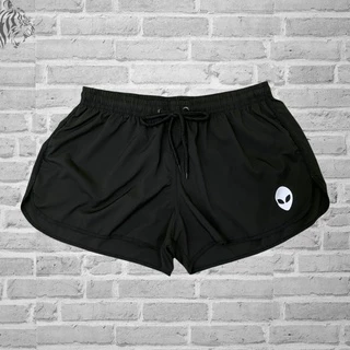 Shorts Feminino Moda Praia Tactel em Elastano Preto Et Tumblr