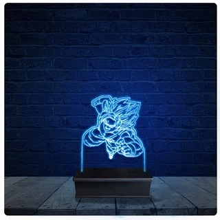 Luminária Led Acrilico Abajur - Goku Dragon Ball Voando
