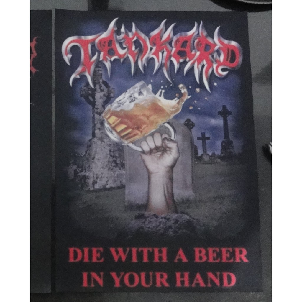 Backpatch Tankard Die With A Beer In Your Hand 28x20 Shopee Brasil