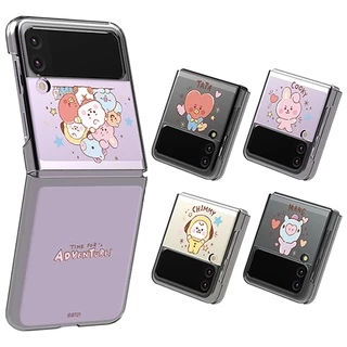 Z Flip4/Z Flip3◀BT21 Oficial BABY SKETCH Capa de telefone transparente fina para Samsung Galaxy Z Flip4/Z Flip3 5G