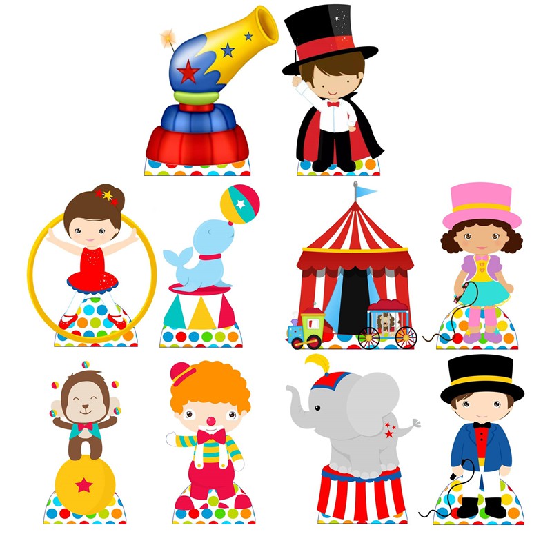 Circo Kit Decoração De Festa Infantil 10 Display De 20cm | Shopee Brasil