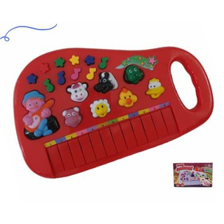 Teclado Piano Infantil Som Animais Da Fazenda Brinquedo vermelho