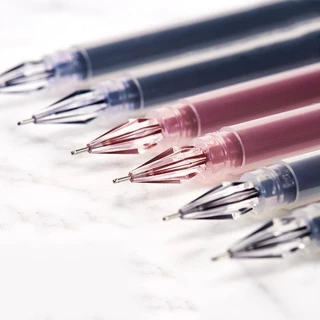 6 Pcs/Set 0,38mm Tinta De Grande Capacidade Caneta De Gel Com Ponta De Diamante Preto/Azul/Vermelho Exame De Recarga Assinatura Material De Escritório Escolar