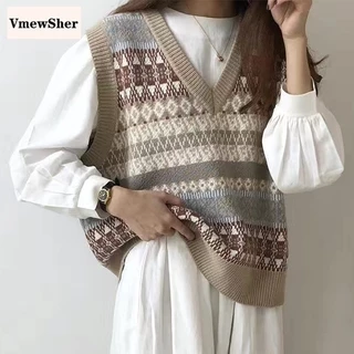 Vmewsher Novo V Neck Malha Camisola Colete Outono Inverno Pullovers Colete Sem Mangas Tops Camisola Curto Solto Feminino em Promoção na Shopee Vmewsher Novo V Neck Malha Camisola Colete Outono Inverno Pullovers Colete Sem Mangas Tops Camisola Curto Solto Feminino