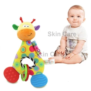 Chocalhos Sino De Mão Do Bebê Dos Desenhos Animados Brinquedo Animal Girafa De Pelúcia Chocalho Macaco Feliz Presente Infantil Berço Brinquedos