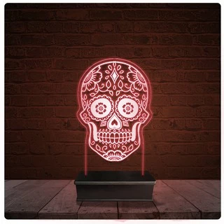 Abajur Luminária Acrílico Led - Caveira Mexicana 11