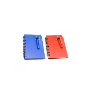 Bloco De Anotações Com Capa Plástica E Caneta Plástica