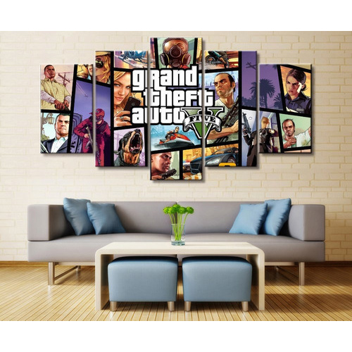 Kit Quadros Decorativos Jogo Gta KMN12051