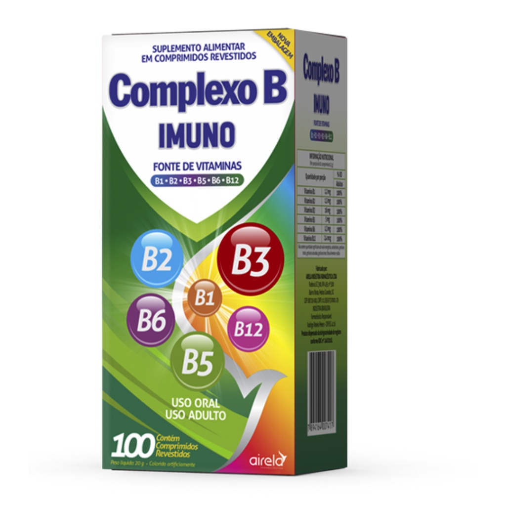 Complexo B B12 B1 B2 B3 B5 B6 B12 Com 100 Comprimidos | Shopee Brasil