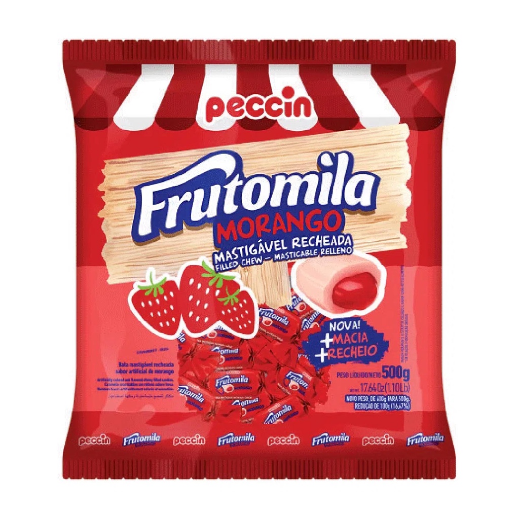 Bala Sabor Morango Frutomila 500g Peccin Shopee Brasil 1164