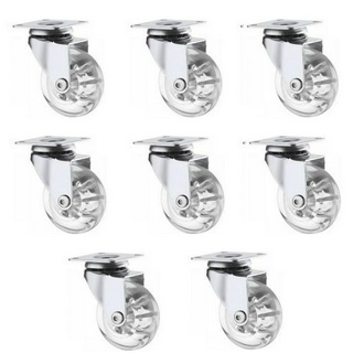 Kit com 8 Rodinhas de Silicone em Gel Cromoada 50mm