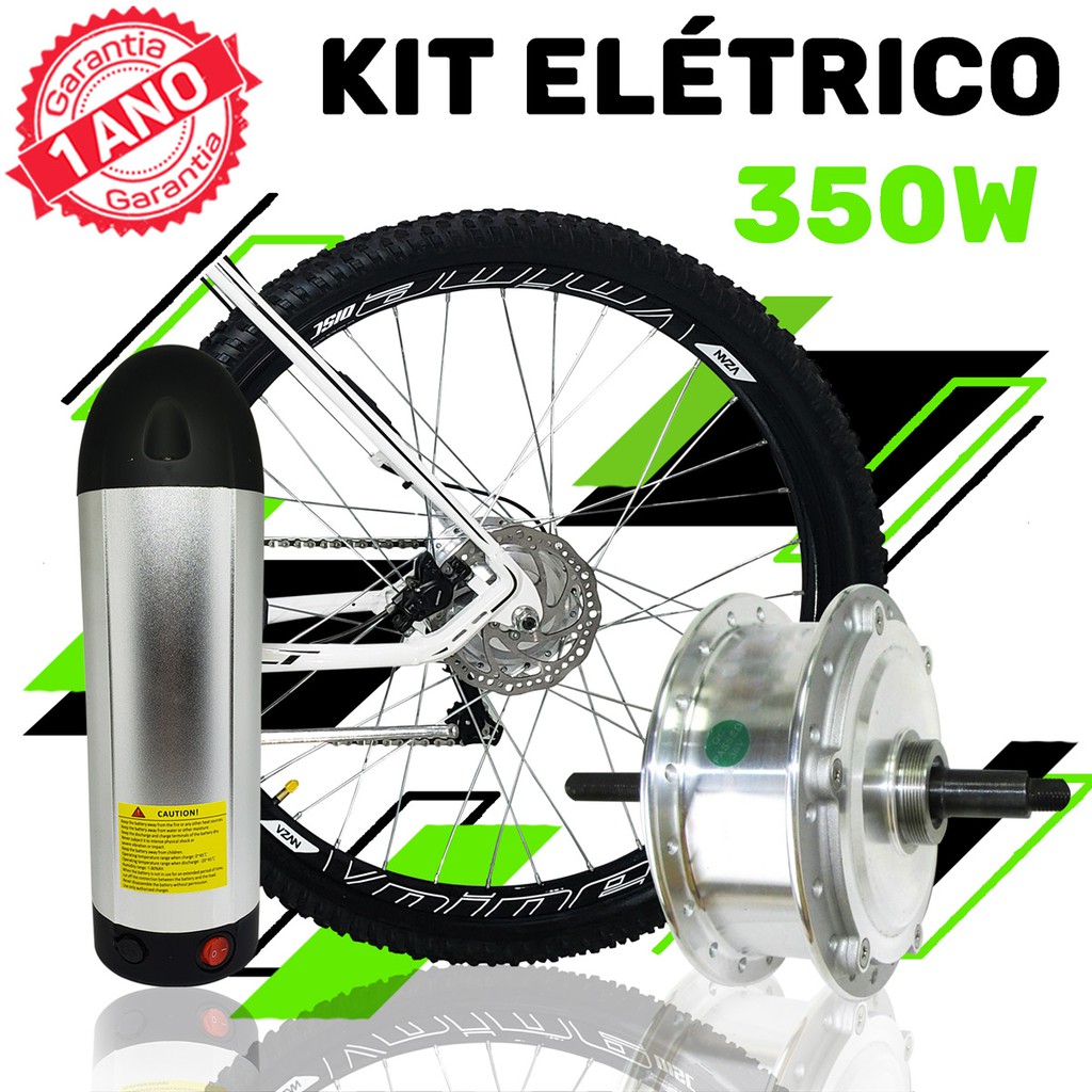 Kit Elétrico para Bicicleta c/ Bateria De Litio 10Ah Motor Traseiro 350w