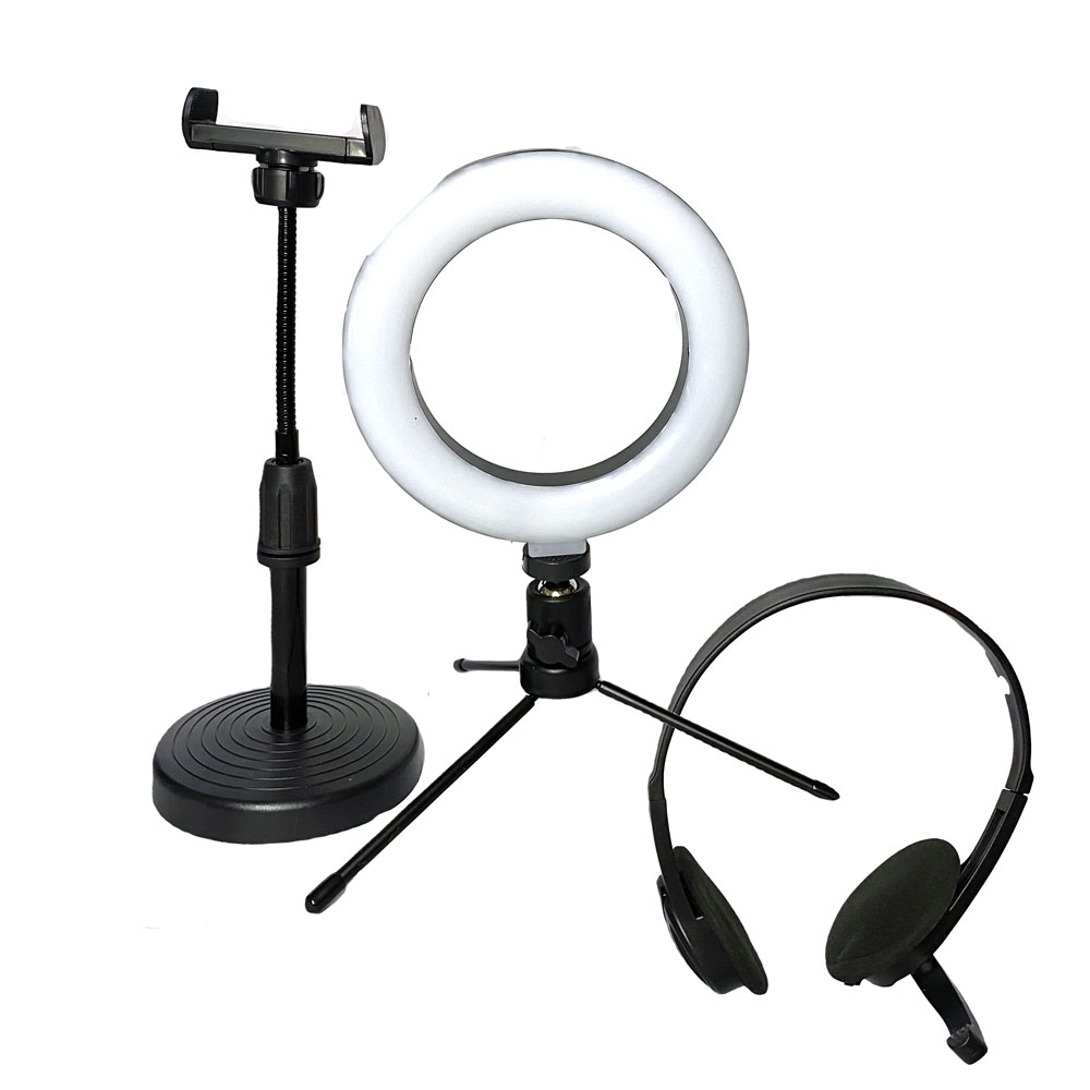 Kit Home Office Suporte Celular Fone Microfone Ring Light | Shopee Brasil