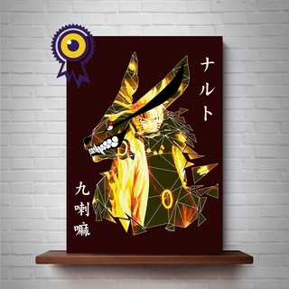 Placa Decorativa Naruto Rosto Fundo Metade Preto 15x21cm