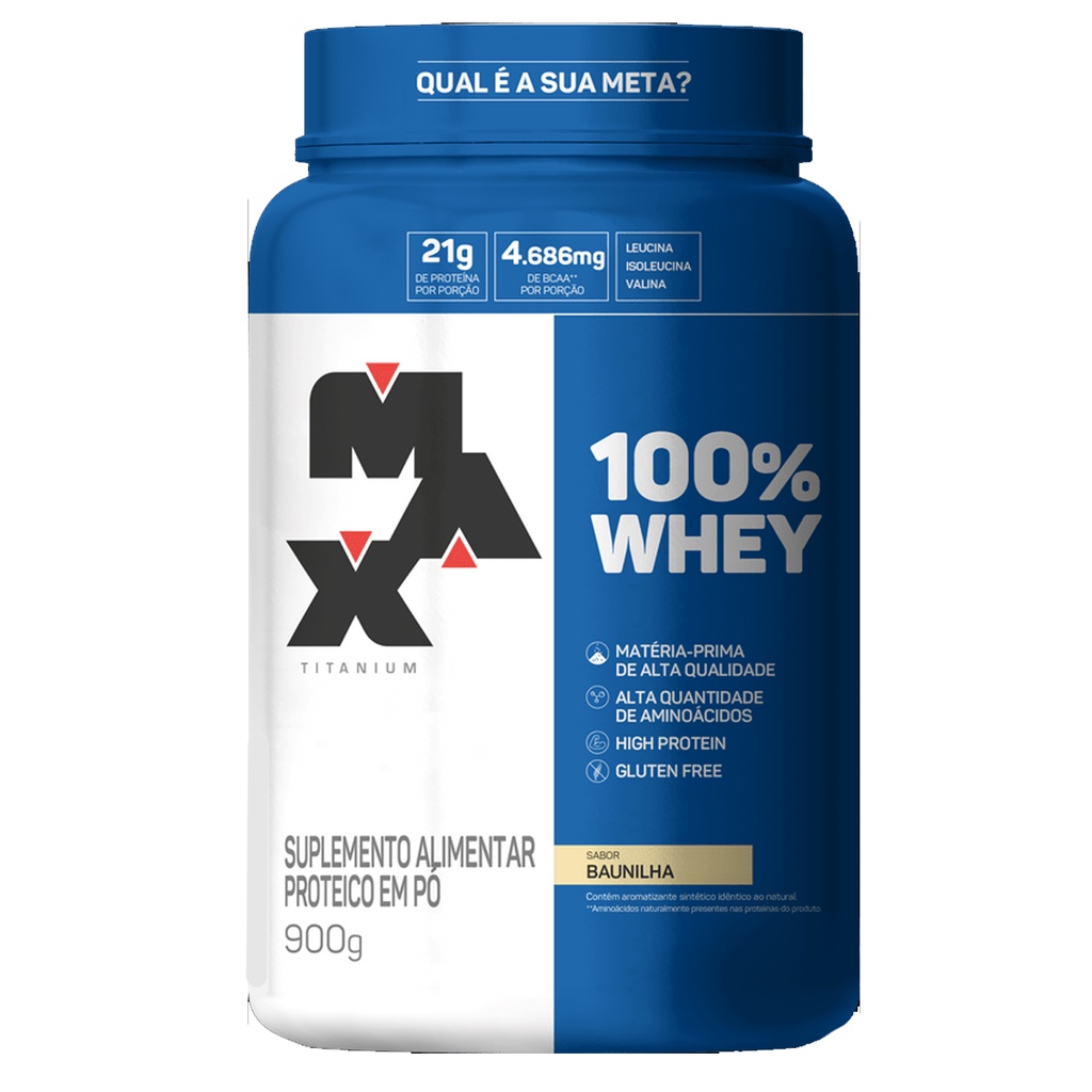 Max Titanium 100% Whey Baunilha Pote 900g