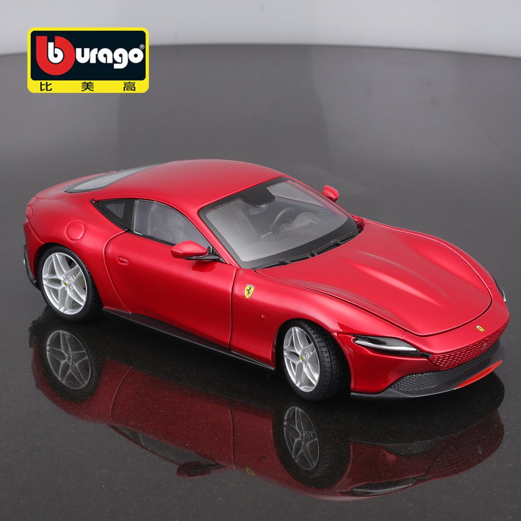 Bburago 1 : 24 Ferrari Roma Carro Esportivo Vermelho Die Elenco Veículos Colecionáveis Modelo Brinquedos Do