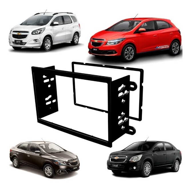 Moldura Painel DVD 2 Din MP5 Central Multimidia GM Chevrolet Onix Prisma  Cobalt Spin Fiamon