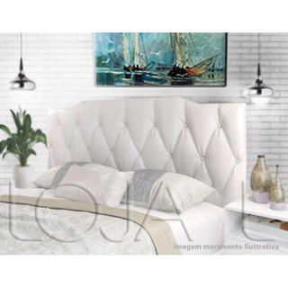 Cabeceira Painel Estofada Solteiro 0,90 Dobrável Cama box Nicol Branco Corino