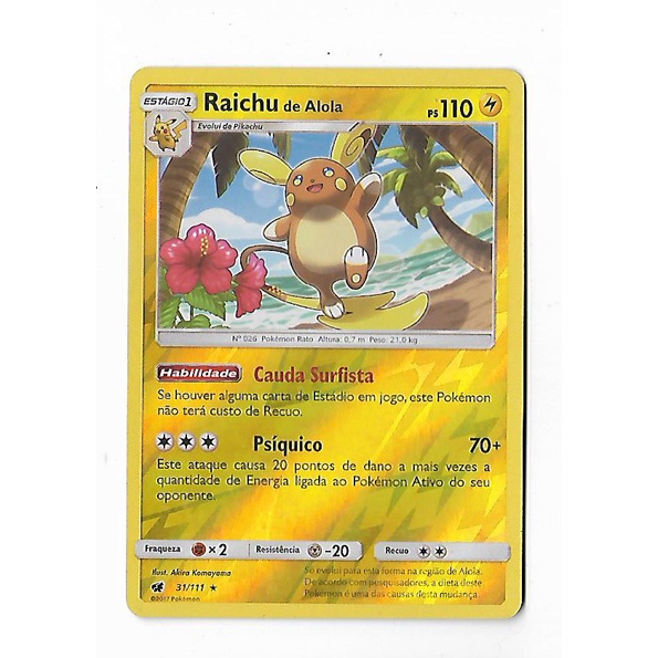 Carta Pokémon Raichu E Raichu De Alola Gx Sintonia Mental