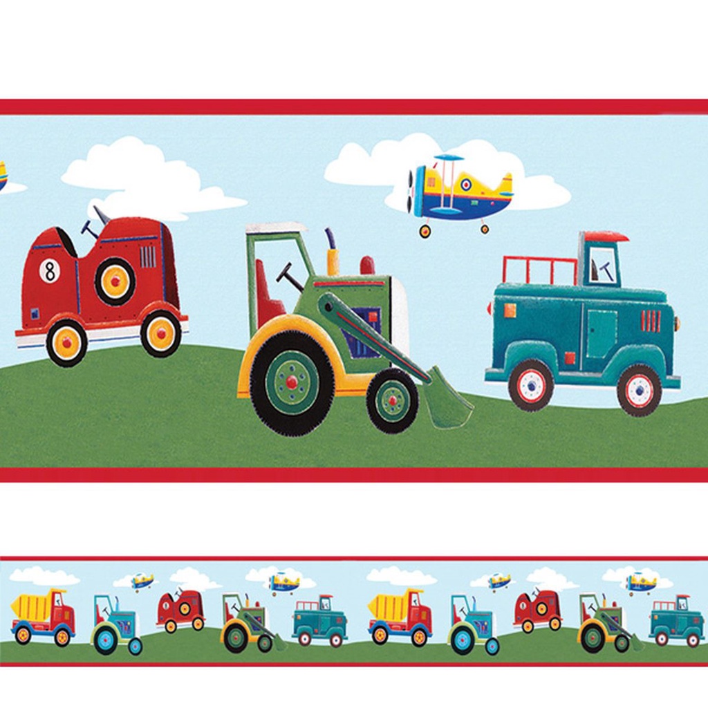 Adesivo de parede com trator de direção de fazenda grande, quarto infantil,  desenho animado, trator caminhão, carro, carro, carro, carro, carro,  decoração de vinil, 68 x 56 cm