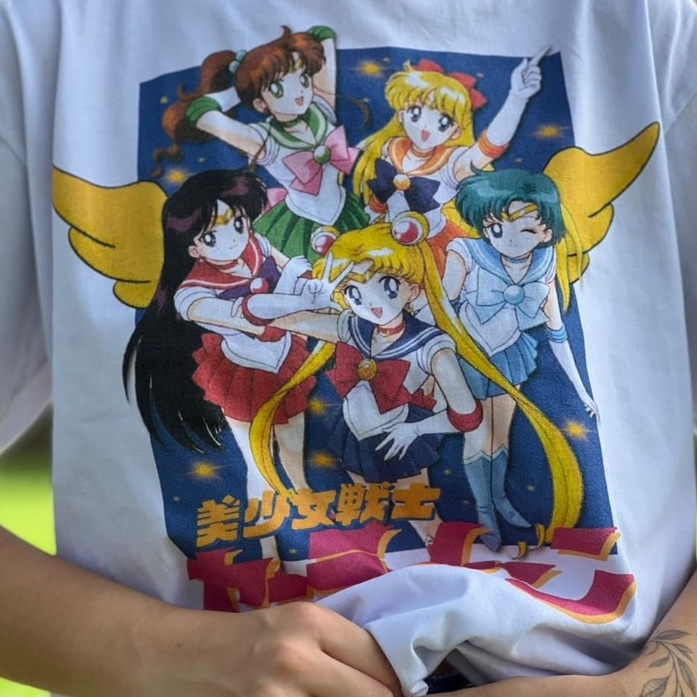 Blusa Camiseta Feminina Algodão Sailor Moon - Branca
