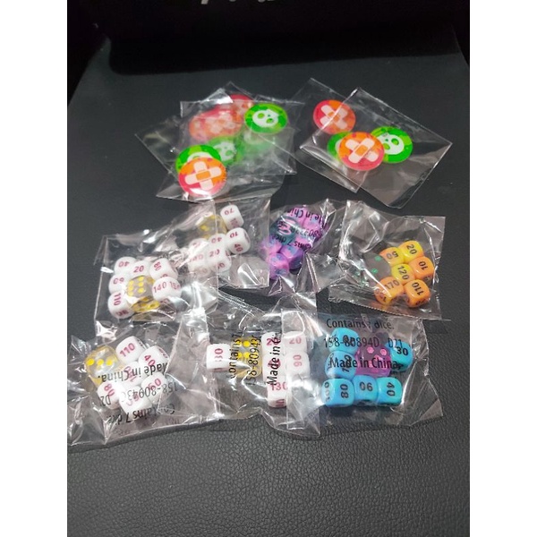 Dado e marcadores de dano Elite Trainer Box + marcadores de condição em acrílico