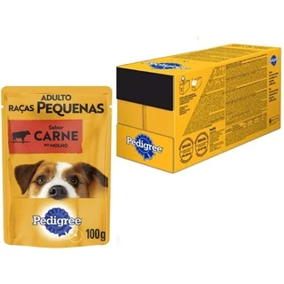 Caixa 18un Pedigree Sache Raças Pequenas Adulto Carne 100g