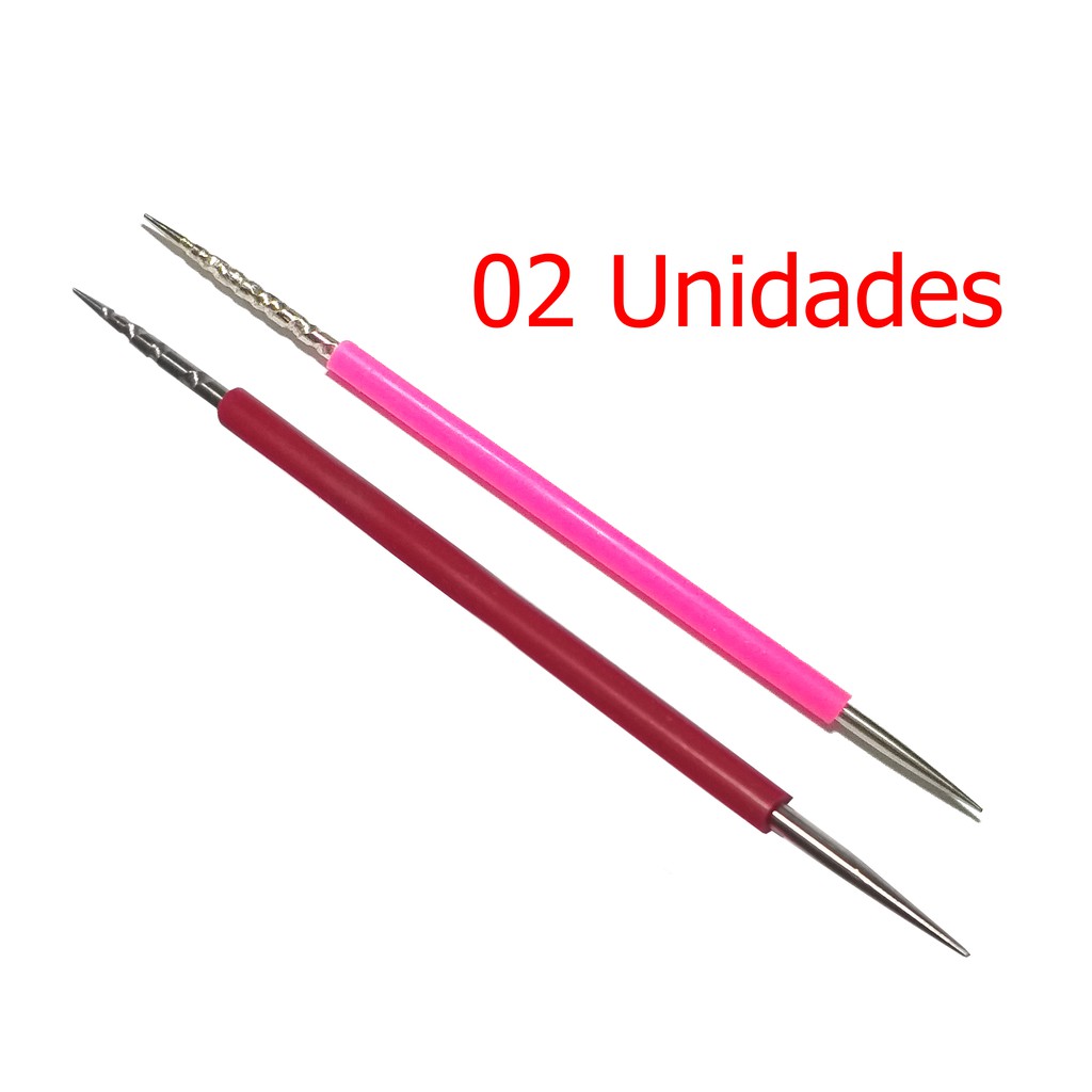 Kit de 02 palitos de inox para unhas (Cores Sortidas) | Shopee Brasil