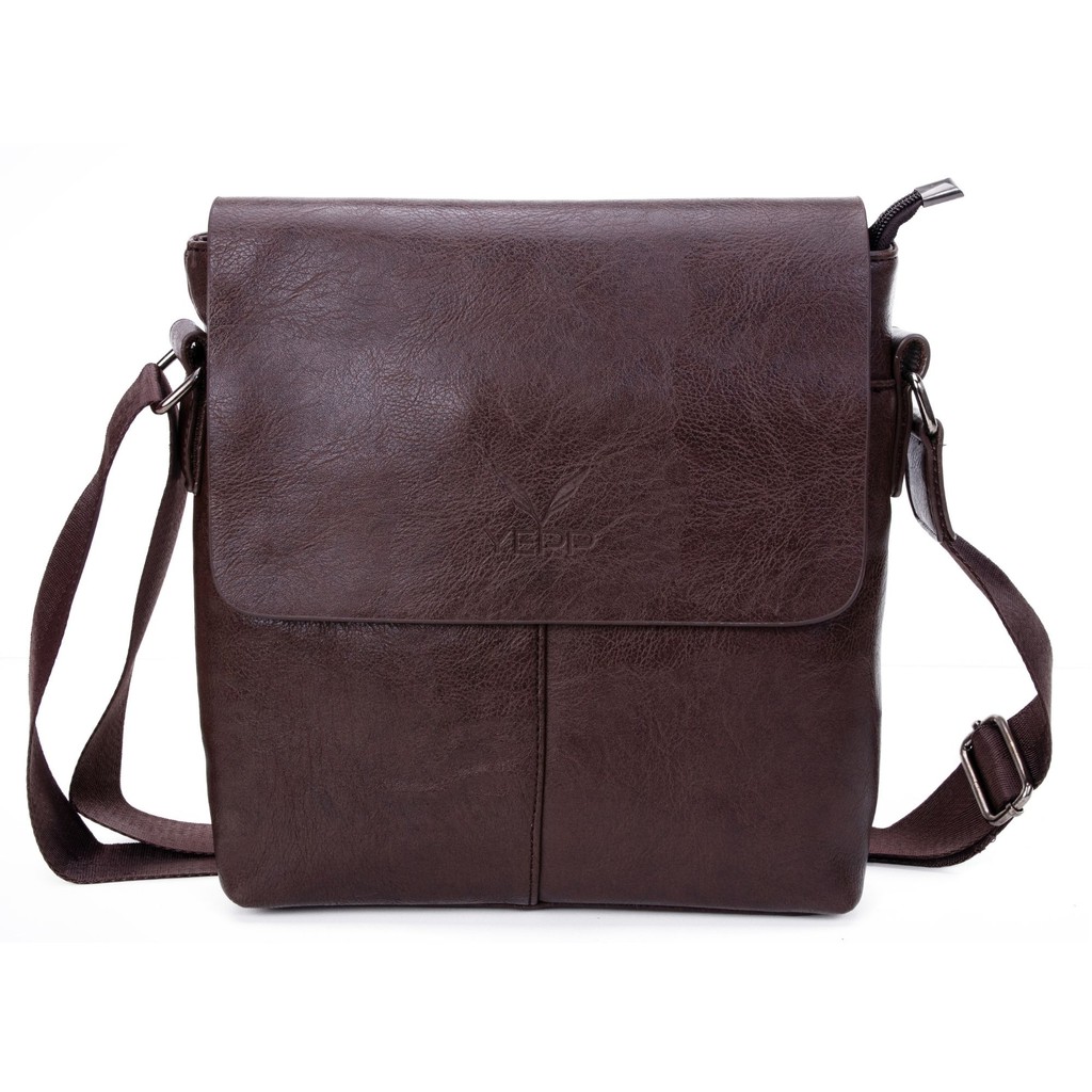 Bolsa Masculina Transversal de Ombro Lado Executiva Carteiro Couro PU