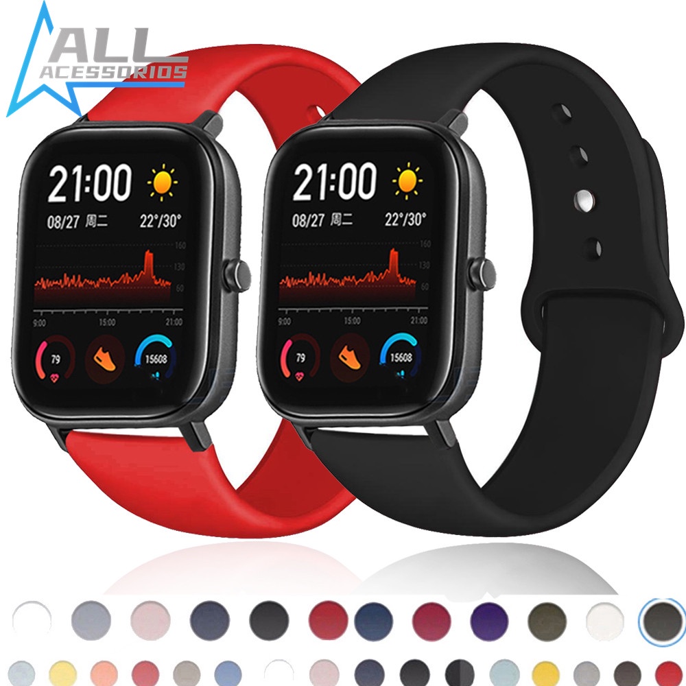 Pulseira De Relógio Silicone Smartwatch Tamanho 20mm Amazfit Gtr/Biplite/ P68/ P67/ P70/ Amazfit Bip/ Huawei Galaxy/ e Gear 20mm Varias Cores