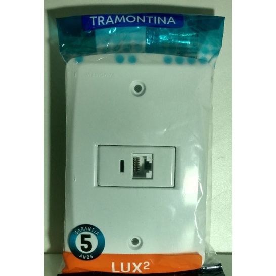 Tomada Keystone RJ45 Cat5.e com Espelho 4x2 Tramontina Shopee Brasil