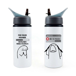 Garrafa Squeeze Personalizada Meme - Bentô Flork Instalando Minha Paciência
