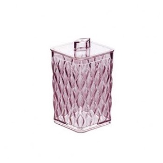 Porta Algodão Cotonete com Tampa Cristal Rosa
