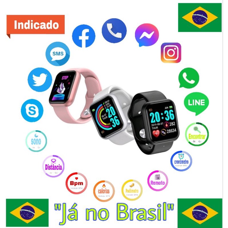 Relógio Feminino Digital Smart Watch Y68 Inteligente Troca Foto da Tela  Conexão com Aplicativo Fit em Promoção na Americanas