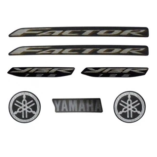 Kit Adesivos Faixas Moto Ybr 125 Factor Preta 2009 2010 Jogo Adesivo