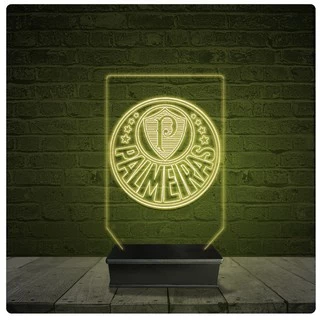 Led Luminária Acrílico Abajur - Palmeiras Futebol Time 16