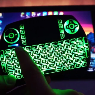 Mini Teclado Controle Sem Fio Para Smart Tv Tv Box Pc - Iluminado