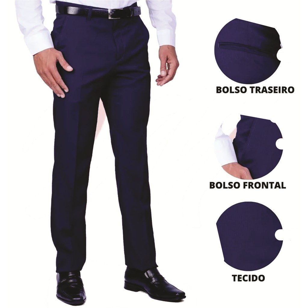 Calça Social Slim Oxford em Cinco Cores | Shopee Brasil