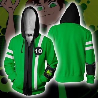 Moletom Ben 10 Ziper Capuz Jaqueta Estampado 3d Moda