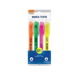 Caneta Marca Texto em Gel Neon Fluorescente 4 Cores - BRW | Grifa Bíblia Vade Mecum