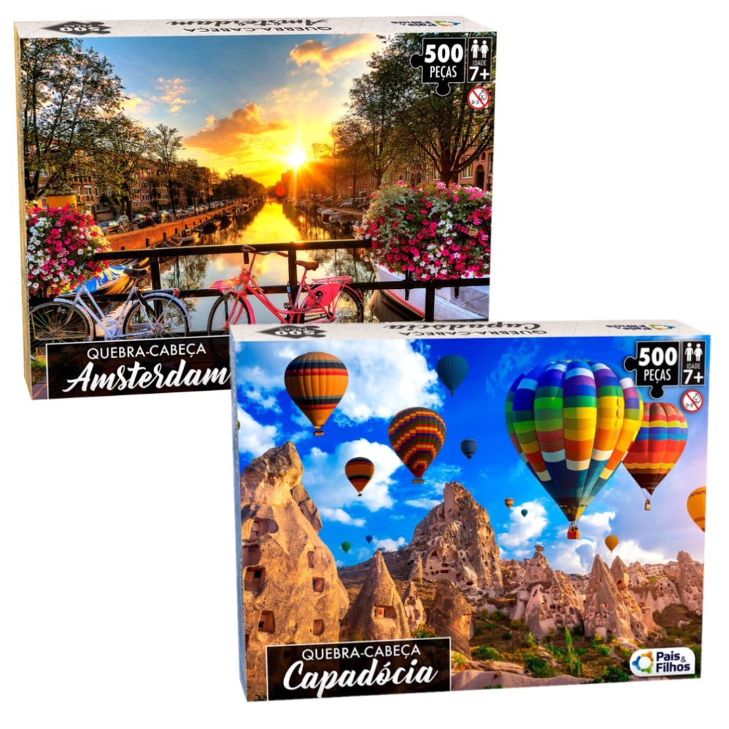 Jogo Quebra Cabeça Paisagem Amsterdam Holanda Puzzle 500 Pçs Original