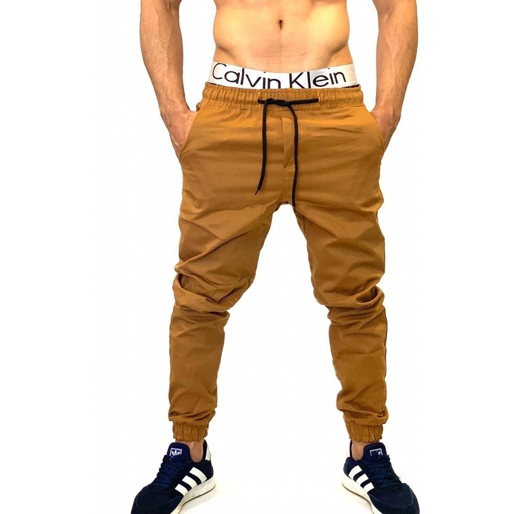 Calça Jogger Masculina Camuflada Marrom Estilo Jogador Promoção