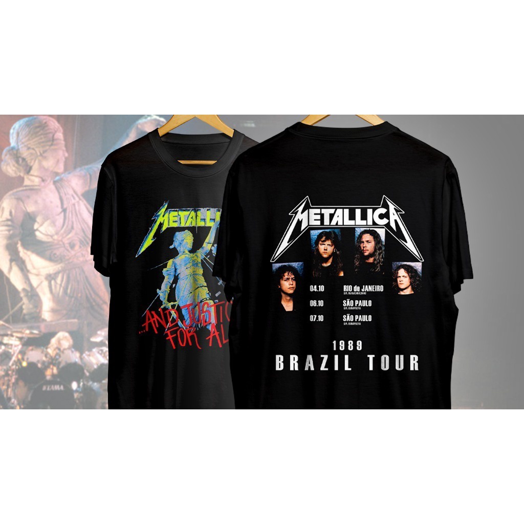 【激レア】llica ...AND JUSTICE Tour Tシャツ Camiseta Metallica 1989 Brasil And Justice For All Tour | Shopee